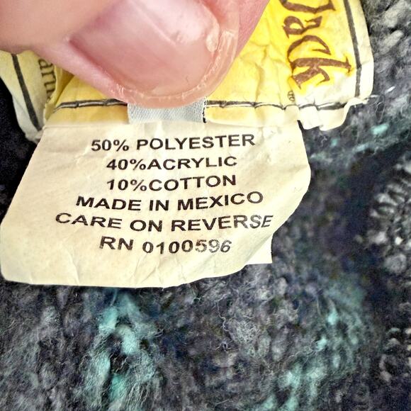 Iguana Jack Mens Sz Medium Woven Hoodie Pullover Long Sleeve Sweater Sweatshirt - Picture 5 of 10